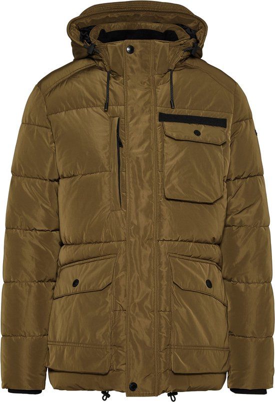 Bugatti Winterjas - Bruin - Heren - Maat L - Polyester - Lange Mouw - 2023