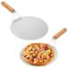 Inox Set van 2 Ronde Pizzascheppen met Houten Handvat
