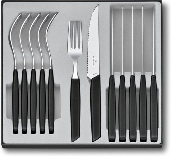 Victorinox Swiss Modern Bestekset - 12-delig - Zwart