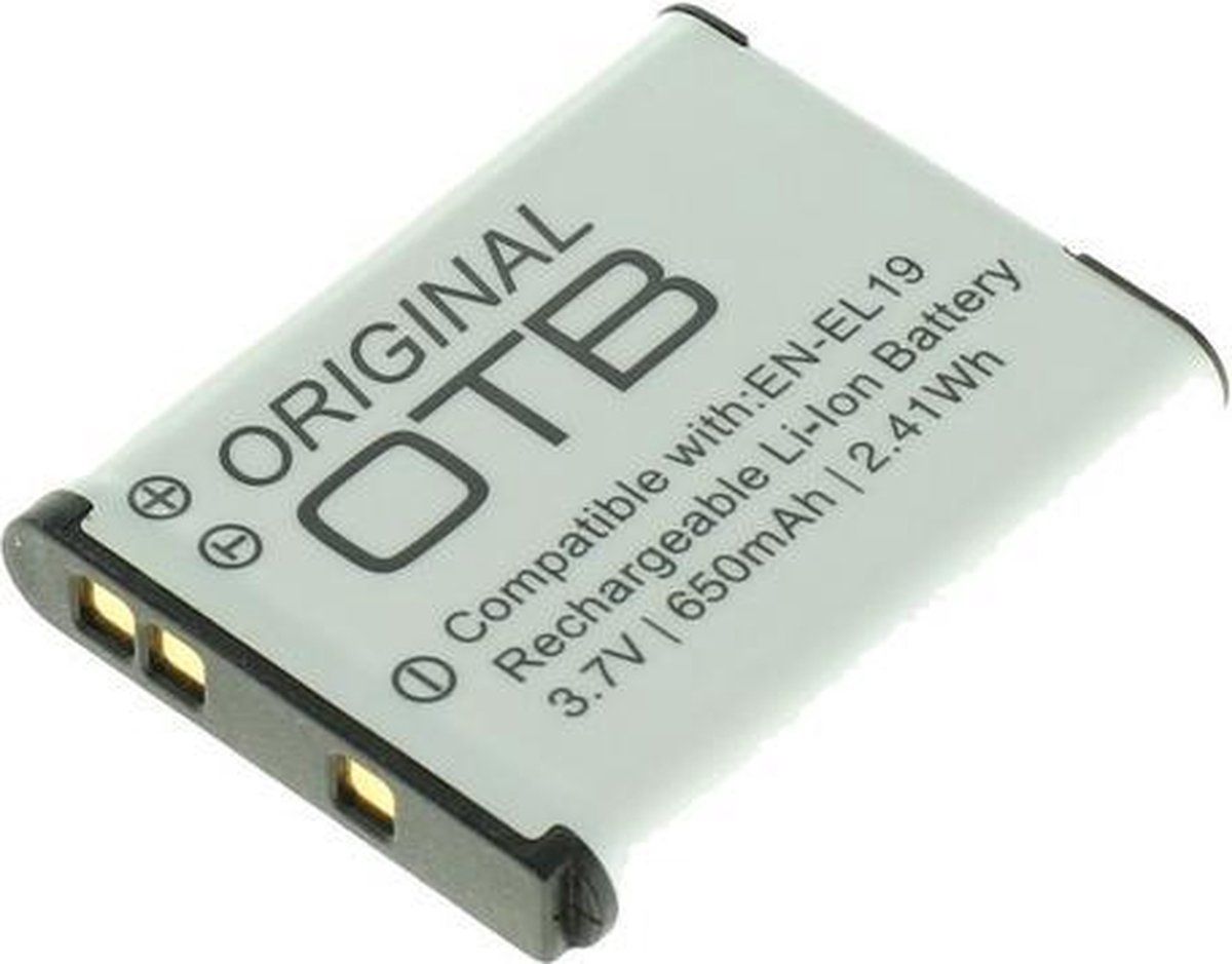 OTB Camera accu compatibel met Nikon EN-EL19 en Sony NP-BJ1 / 650 mAh