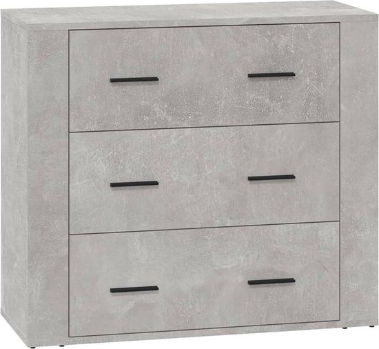 vidaXL Dressoir 80x33x70 cm bewerkt hout betongrijs