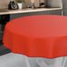 Wasdoek Tafelkleed, Afwasbaar Tafelzeil, Tuintafelkleed voor Binnen en Buiten, Rond, 140 cm, met Zoom, Rood