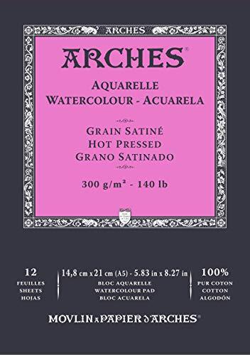 ARCHES Block Enc 14,8 x 21 12H aquarel 100% satijn 300 g wit naturel