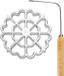 OrangeCart B.V. Set de deux gaufriers avec poignées, Argent/Bois, Fleur