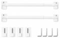 Tringle à rideaux sans perçage extensible - 30 à 50 cm - Blanc - 2 pièces