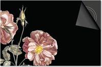 Dietrix Inductie beschermer 65x52 - DELUXE - Botanical - Klaproosjes op zwart