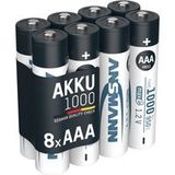 Ansmann Langzame ontlading, oplaadbare batterijen, AAA, 1000 mAh, NiMH, oplaadbaar, 8 stuks