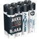Ansmann Langzame ontlading, oplaadbare batterijen, AAA, 1000 mAh, NiMH, oplaadbaar, 8 stuks