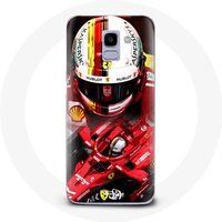 Maniacase Hoesje voor Samsung Galaxy J6 2018 Formule 1 Sebastian Vettel F1 Rood