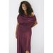 Mango One Shoulder Midi Dress - Dark Purple