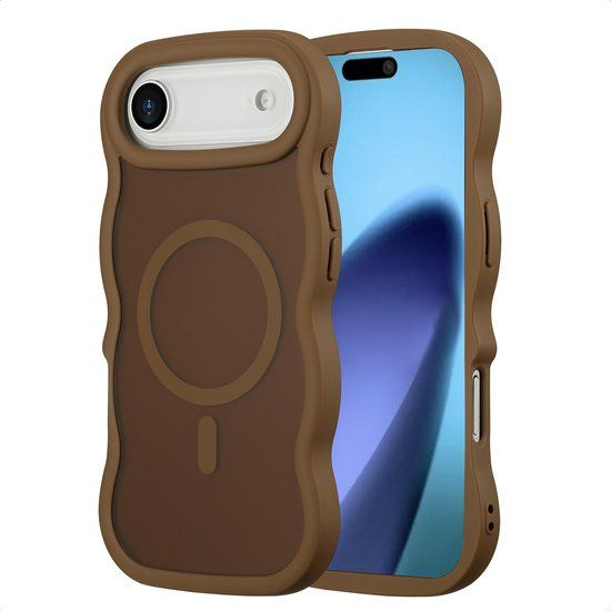 Selencia Wavy Case - Golvend Hoesje geschikt voor Apple iPhone Air - Mocha Brown