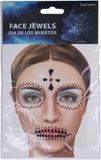 Funny Fashion Face Jewels - Day of the Dead - Rood/Zwart