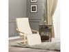 HOMCOM Fauteuil Relax Bois Massif Crème avec Repose-Pied