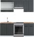 Vicco Fame-Line Complete keukeneenheid – 200 cm, WB Eik Antraciet landhuis/wit