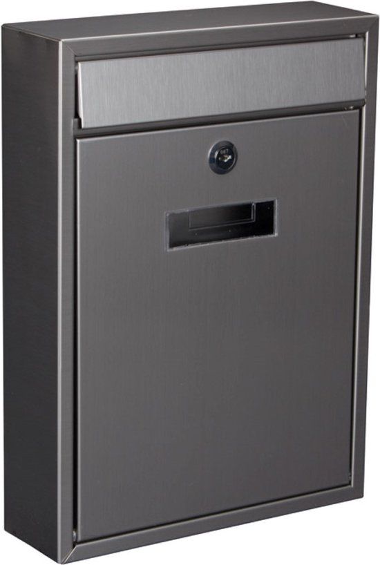 Perel Ibiza - Wandbrievenbus - Grijs - Met Naamplaatje & 2 Sleutels