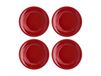 Scandi Living Petite assiette Dots 22cm Lot de 4 Rouge