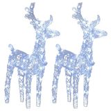 vidaXL Figurine de Noël 2 pcs 80 LED Acrylique Blanc froid
