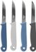 Excellent Houseware Couteaux de cuisine/couteaux à éplucher - 4x - Acier inoxydable - 16 cm - Bleu
