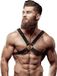 FETISH SUBMISSIVE ATTITUDE Eco Leather Crossed Chest Strap Harness Men Zwart