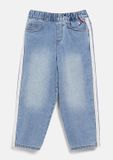 s.Oliver Jeans TONI Relaxed Fit Mid Rise Tapered Leg Borduursel & kanten band Blauw Katoen Kinderen