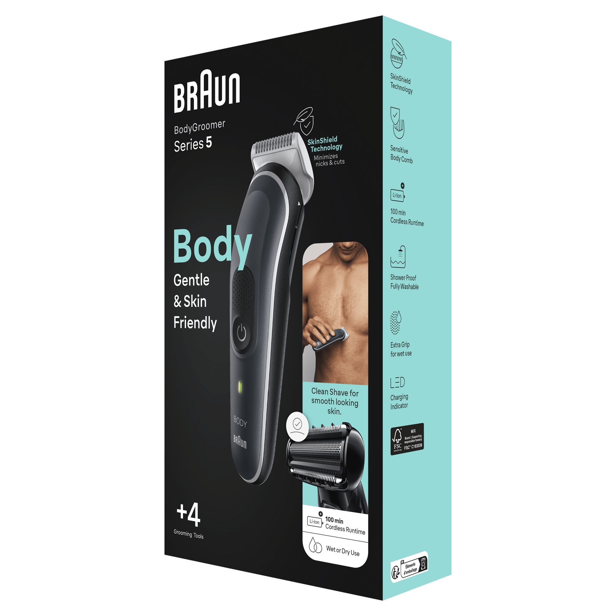 Braun Bodygroomer Series 5 BG5360 - Lichaamstrimmer voor Heren - Grijs