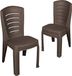 Garronda 3x Tuinstoel, stapelbaar, rotanlook, bruin, GD-0270