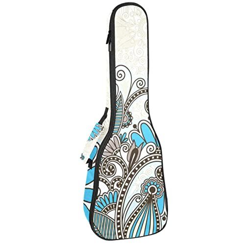 Mersov Tenor Ukulele Gigbag Waterdichte Ukelele Case Gewatteerde Rugzak, Geweldig voor Sopraan Concert (21/23/24") Bohemen Bloemen Vintage Retro Boho