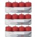 Trend Candles 12x Rode cilinderkaarsen/stompkaarsen 5 x 8 cm 18 branduren - Geurloze kaarsen - Woondecoraties
