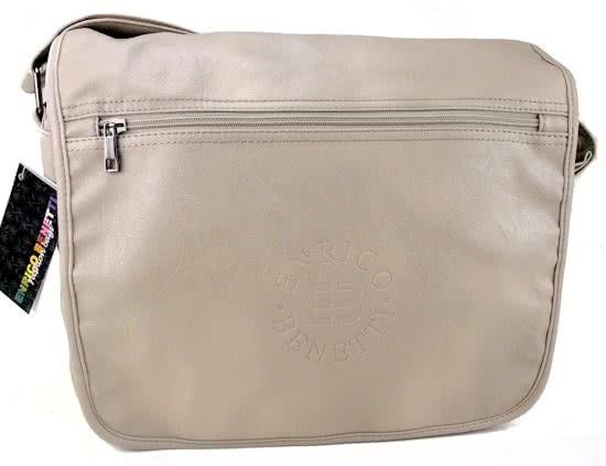 Enrico Benetti Messenger Bag Omhang Schoudertas laptop vak Taupe A4 School Werk Universiteit