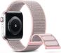 Qubix - Nylon Sport Loop Bandje - Zand Roze - Geschikt voor Apple Watch 44mm/45mm/46mm/49mm