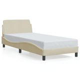 VidaXL Bedframe met hoofdeinde "Dover" 90x190 cm stof crème