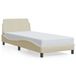 VidaXL Bedframe met hoofdeinde "Dover" 90x190 cm stof crème