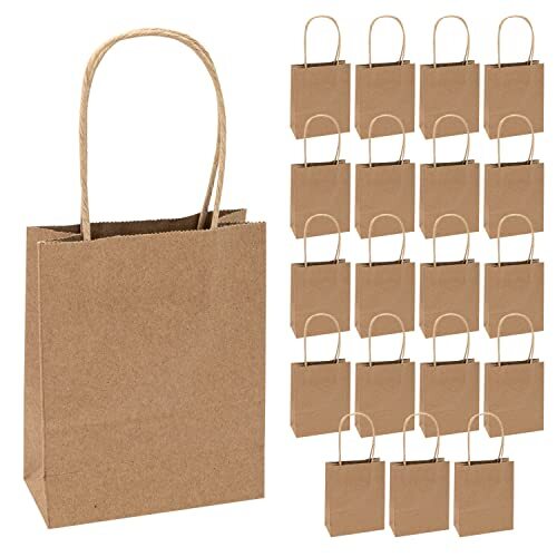 Idena 60058 - Papieren zakken, 20 stuks, 12 x 5 x 15 cm, geschenkzakken, kraftpapier zakken, knutselzakken om te versieren en cadeau te geven