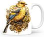 De Laaf Design Studio Mok met Distelvink - Keramiek - Wit met print - 330 ml