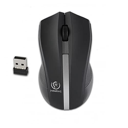 Rebeltec Optisch Wireless Silver draadloze muis - 2,4 GHz - Zonder kabel - Ergonomisch - Nano-ontvanger