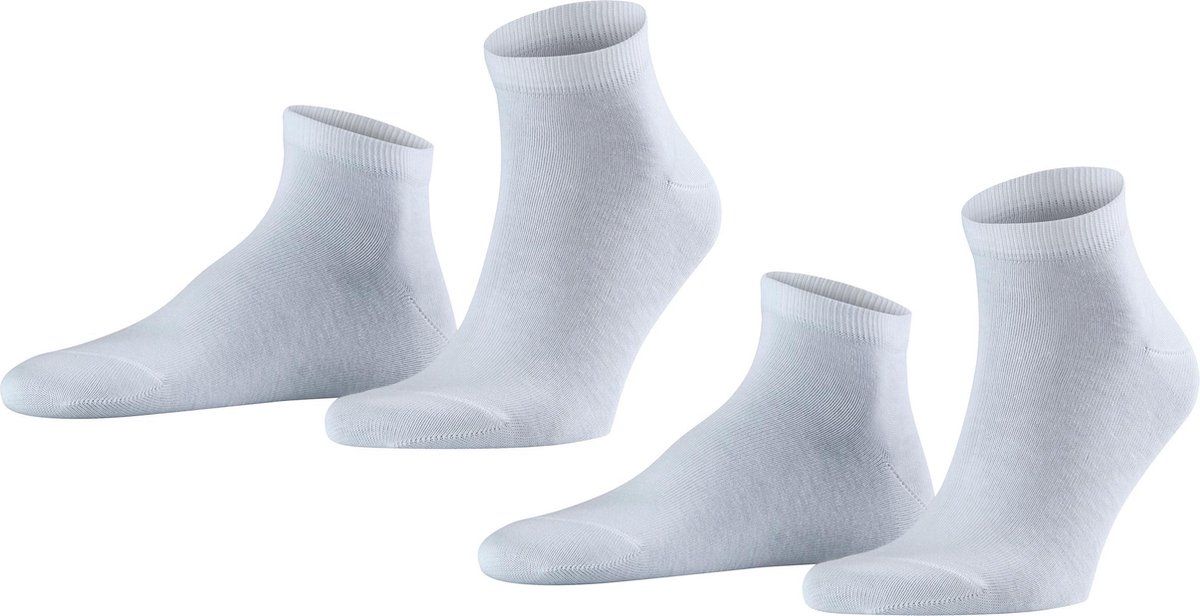 Falke Happy Heren Sneakersokken - 2-pack - Wit - Maat 39-42