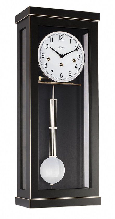 Hermle 70989-740341 Progressiestische wandklok 4/4 Westminster, zwart