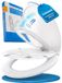 LOBENSWERK Abattant de WC Softclose avec Réducteur pour Enfants incl. Gabarit de Montage | Siège de Toilette Antibactérien & Résistant aux UV | Montage Facile | Abattant de Toilette avec Fonction de Dégagement Rapide | Abattant de WC Blanc