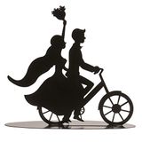 Decoratieve Dekora Decoratieve topper decoratie taartfiguur bruidspaar op fiets 18 cm