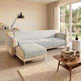 Comfort Anti-Slip Sofa Cover met chaiselongue, 190cm, Grijs