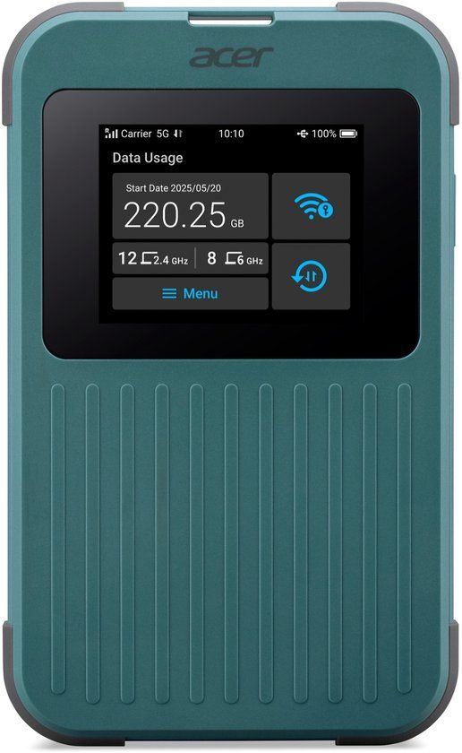 Acer Connect M4 - Portable 5G WiFi 6 Router - Dual-band - Nano SIM - 16 Devices - Green