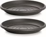 Prosperplast Opvangschaal/onderschaal voor bloempot/plantenpot - 2x - antraciet - rond - Dia 29 cm