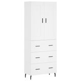 VidaXL Buffet Haut, Armoire de Rangement avec Pieds, Meuble de Rangement, Organisateur Salon Salle de Séjour, Industriel, Bois Blanc d'Ingénierie