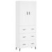 VidaXL Buffet Haut, Armoire de Rangement avec Pieds, Meuble de Rangement, Organisateur Salon Salle de Séjour, Industriel, Blanc Bois d'Ingénierie