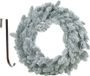 Merkloos Kerstkrans - met sneeuw - 46 cm- kunststof - incl. deurhanger