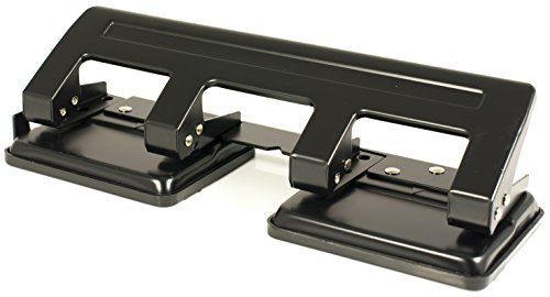 Pavo - Premium 4-voudige perforator met aanslagrail voor 20 vellen, zwart,8036554