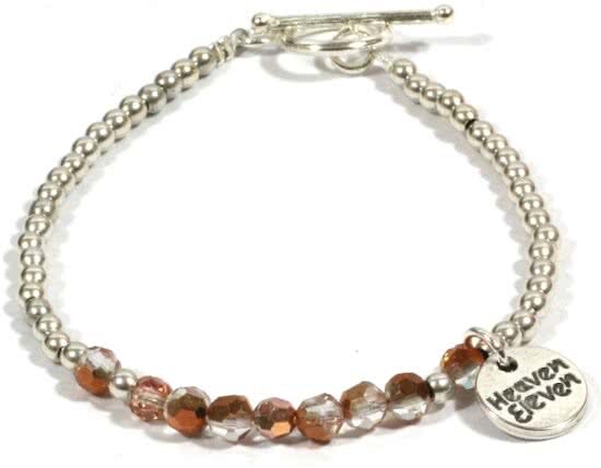 Heaven Eleven dames Armband zilver plating - copper glas