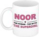Bellatio Decorations naam cadeau mok - Noor - Woman Myth Supergirl - koffiemok - 300 ml - collega - moederdag