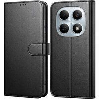 Phonillico® Coque pour Xiaomi Redmi Note 15 4G/5G - Portefeuille Noir Rabat Clapet Aimanté Rangement Cartes
