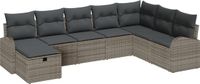 vidaXL Tuinbank Set 2 zitplaatsen Grijs Polyrattan